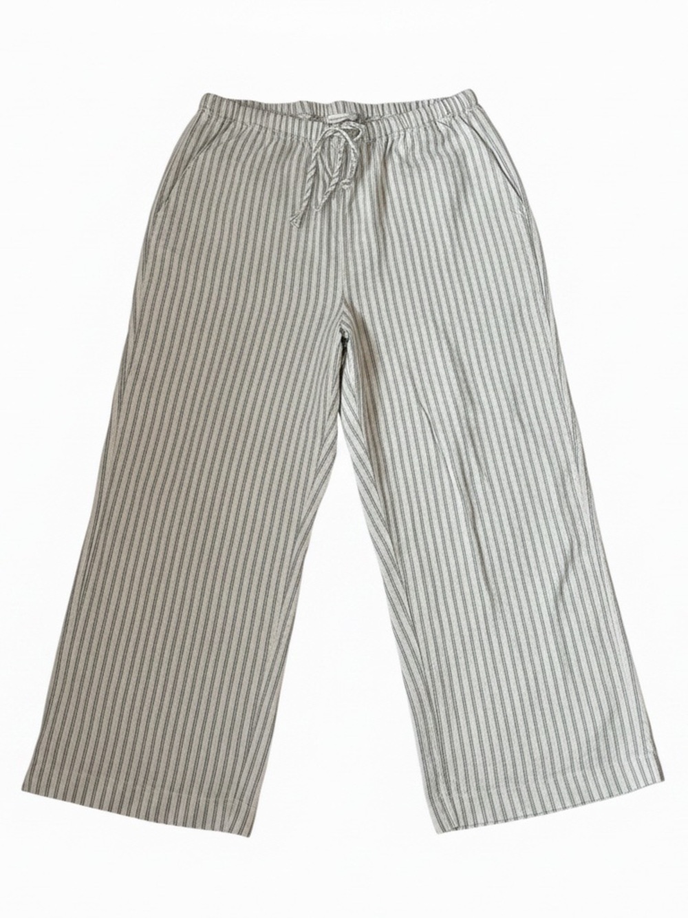 Banana Republic Women’s Wide Leg Linen Striped Drawstring Pants